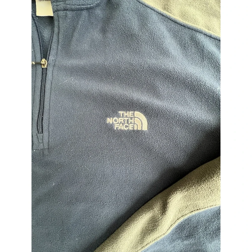 VTG The North Face Jacket‎ Men's Sz XL Navy Polartec 1/4 Zip Fleece Pullover